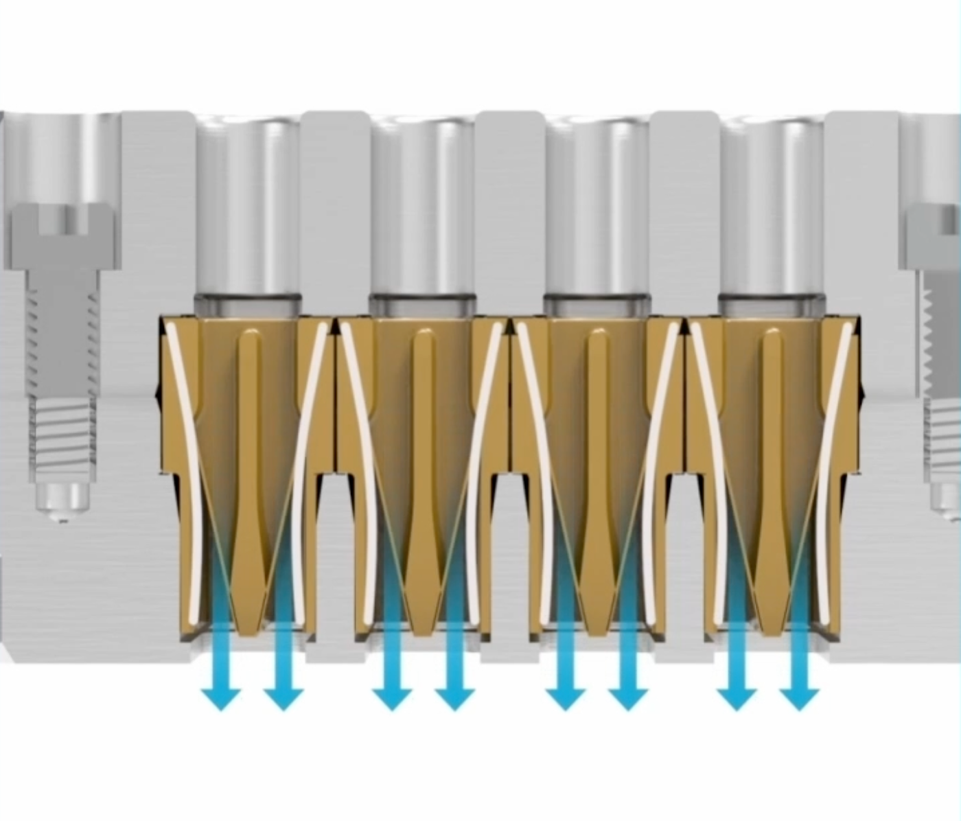 a cutaway view of the Straightflo valve product